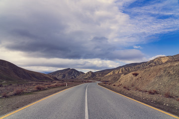 Winding country road in mountains