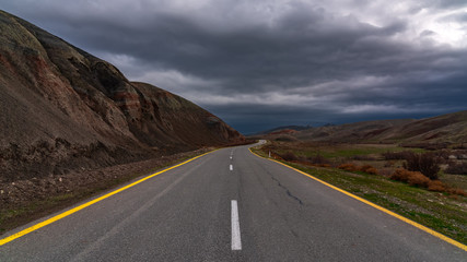 Winding country road in mountains