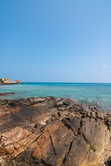 beautiful blue sky tropical coast beach paradise ocean summer sea at PP Island, Krabi,  Phuket, Thailand. guiding plan idea for backpacker go relax and rest on long weekend to see sunset and sunrise 