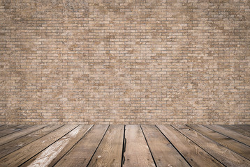 room with brick wall