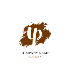 IP Initial handwriting logo vector	