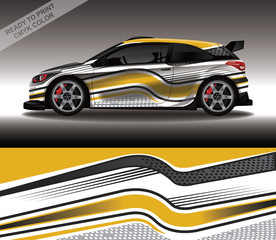 Fototapeta premium Car wrap decal design vector, custom livery race rally car vehicle sticker and tinting.