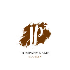 JP Initial handwriting logo vector	