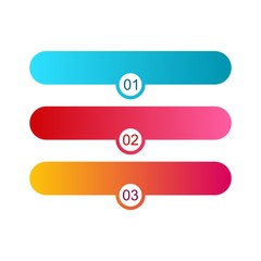 Obraz premium 3 Step List Colorful Banners Infographic Diagram .vector design
