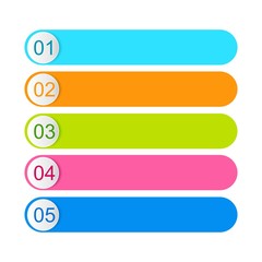  5 Step  List Colorful Banners Infographic Diagram .vector design