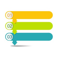  3 Step arrow  List Colorful Banners Infographic Diagram .vector design