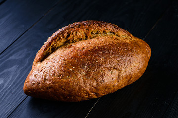rye bread on a black table