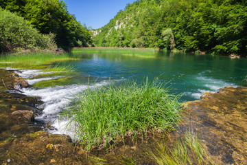 Naklejka na ściany i meble Small cascades on the Korana River, Croatia