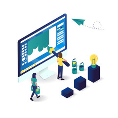 graphic design Flat 3d isometric illustration. perfect for website illustration or apps.
