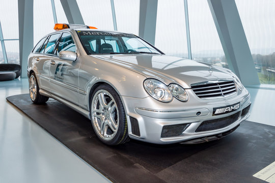 STUTTGART, GERMANY- MARCH 19, 2016: Official F1 Medical car Mercedes-Benz C55 AMG, 2005. Mercedes-Benz Museum.