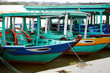 colorful boats on the river