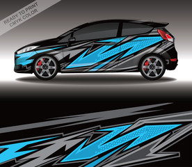 Car wrap decal design vector, custom livery race rally car vehicle sticker and tinting.