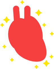 シンプルな健康な心臓のイラスト　内臓　循環器