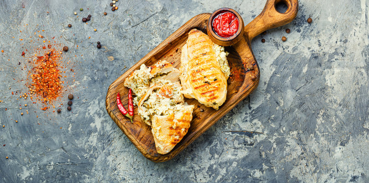 Grilled healthy chicken breasts