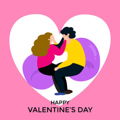 Illustration people romantic couple. Valentine day illustration vector design