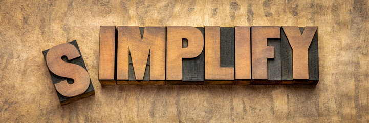 simplify word abstract in wood type