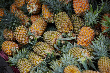 Pineapple at Asian fruit market 