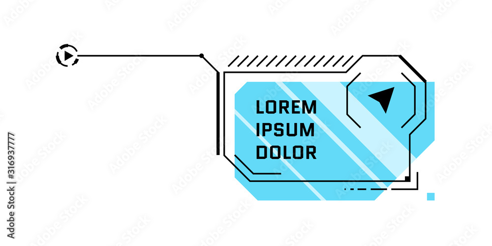 Poster hud futuristic style blue callout title. infographic call out box bar and modern digital info sci-fi