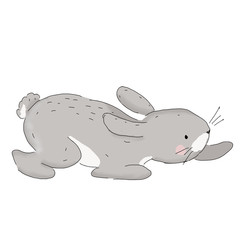 Easter hare bunny watercolor spring illlustration