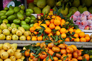 Tangerine at Asian fruit market 