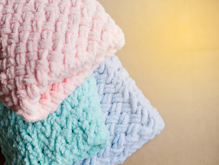 Soft, plush plaids for children and adults, handmade. Knitting plaids.