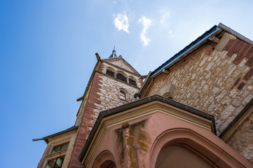 Fototapeta na wymiar Detailed view of the Martin Luther Church in Staufen im Breisgau