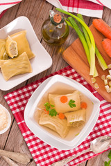 Maultaschen - swabian filled pasta ( ravioli ).
