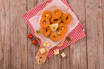 Fried cheese ring.