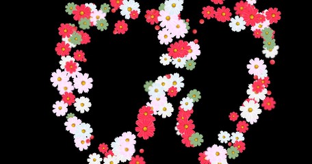 colorful flower freme with black background