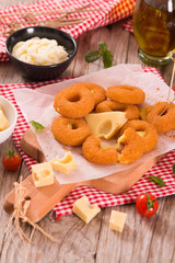 Fried cheese ring.