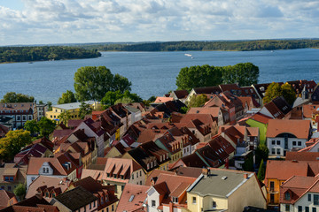 View from above of the town Waren 