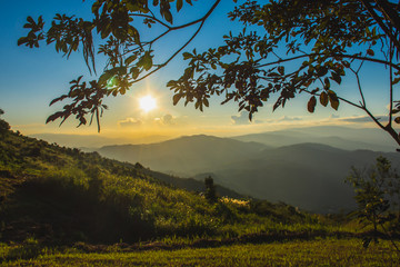 Sunset at Doi Chang Mub , Mae Fa Luang ,Chiang Rai , Thailand