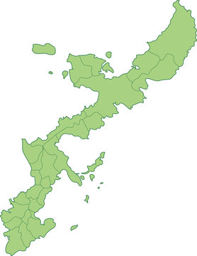 沖縄県地図_市町村ごとに色を変えられます