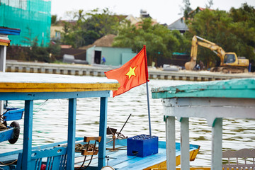 colorful boats on the river