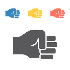 fist hitting icon. Vector signs for web graphics