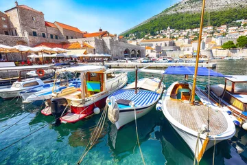 Foto op Canvas Old port of the historic town Dubrovnik. © pilat666