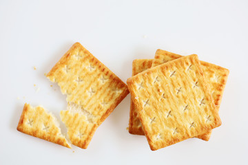 Isolate Close up dessert biscuit crackers cookie snack in bakery time 