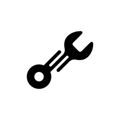 Wrench Icon for logo. Customization, repair and maintenance. Flat vector illustration EPS10