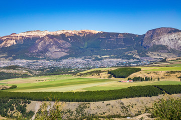 Landscape of Coyhaique valley with beautiful mountains view, Patagonia, Chile, South America