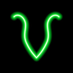 neon green letter 
