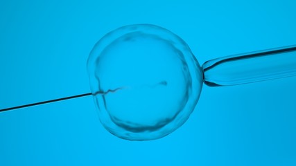 In vitro fertilization or artificial insemination, 3D-rendering