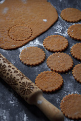 cut cookie blanks on a dark background