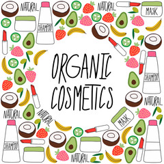 Organic natural ingredients cosmetics background for skin care and beauty industry