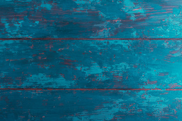 Old boards of blue color, background, instead of copying - 316953747