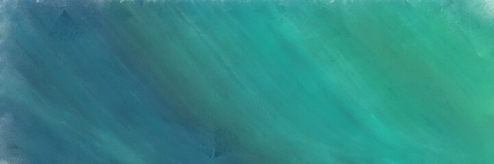abstract painting banner art with teal blue, dark slate gray and cadet blue colors