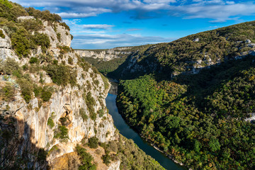 River in the beautiful Ardeche gorge in france.