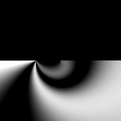 black background and abstract curve shape with gradient black - white