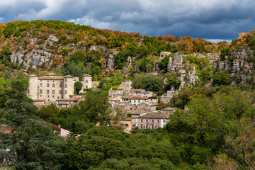 Obraz premium Medieval Village of Vogue in Ardeche, Rhone-Alpes, France
