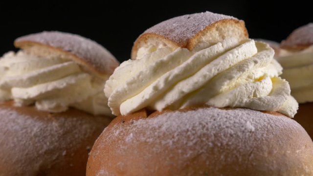 A Swedish semla, close up