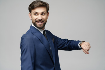 Studuo shot of thinking businessman wearing suit